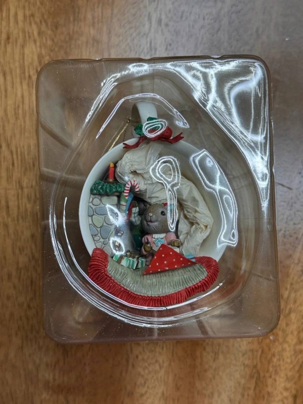 Enesco Holiday Small Pets Figurine in Red, Green, Pink, Gold and Blue